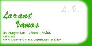 lorant vamos business card